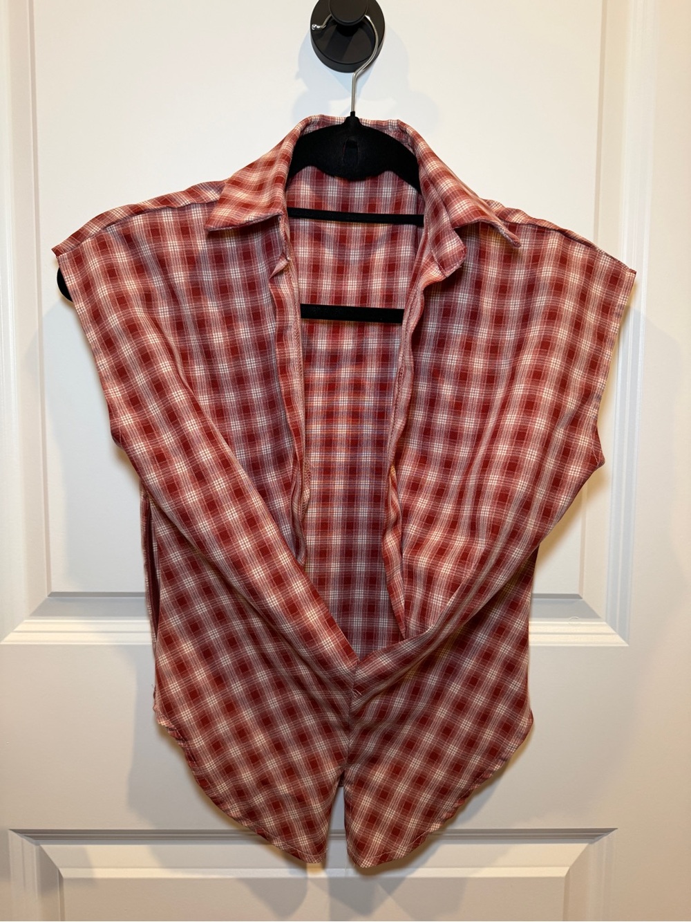Men's Red Plaid Short-Sleeve Shirt